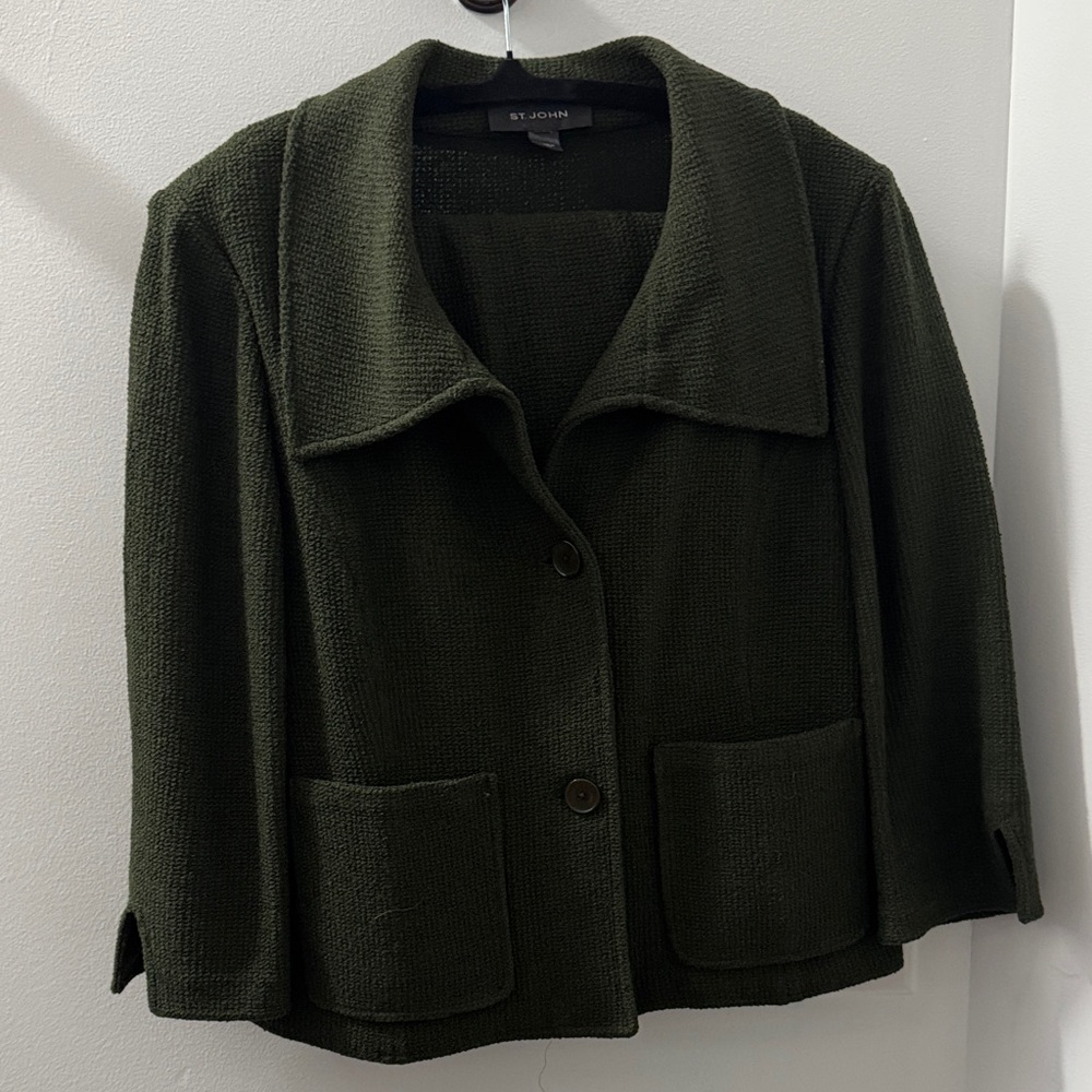St. John Dark Olive Blazer